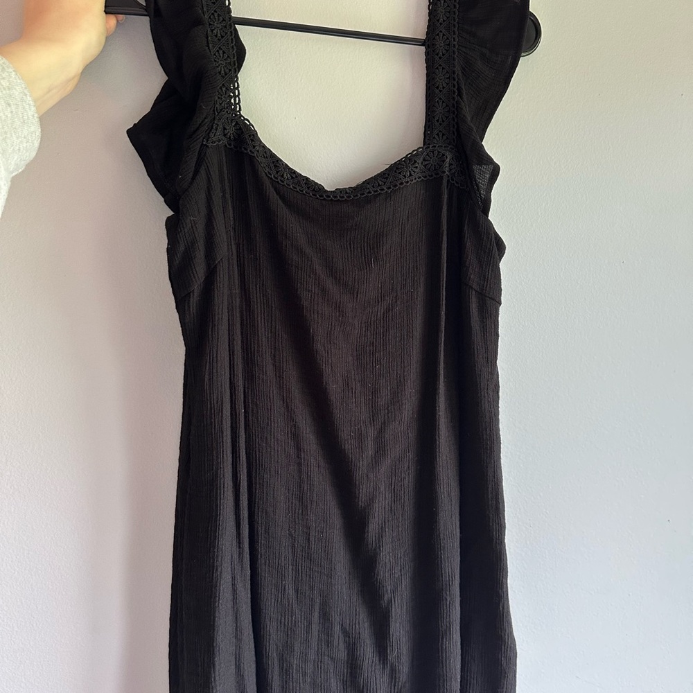 Lulus Black Sleeveless Dress with Lace Detail